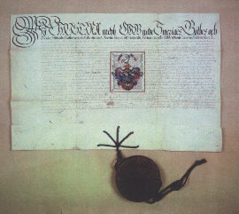 Kuningatar Kristiinan sinetill� varustettu aatelointikirje